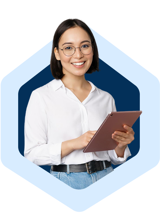 Professional advisor holding a tablet